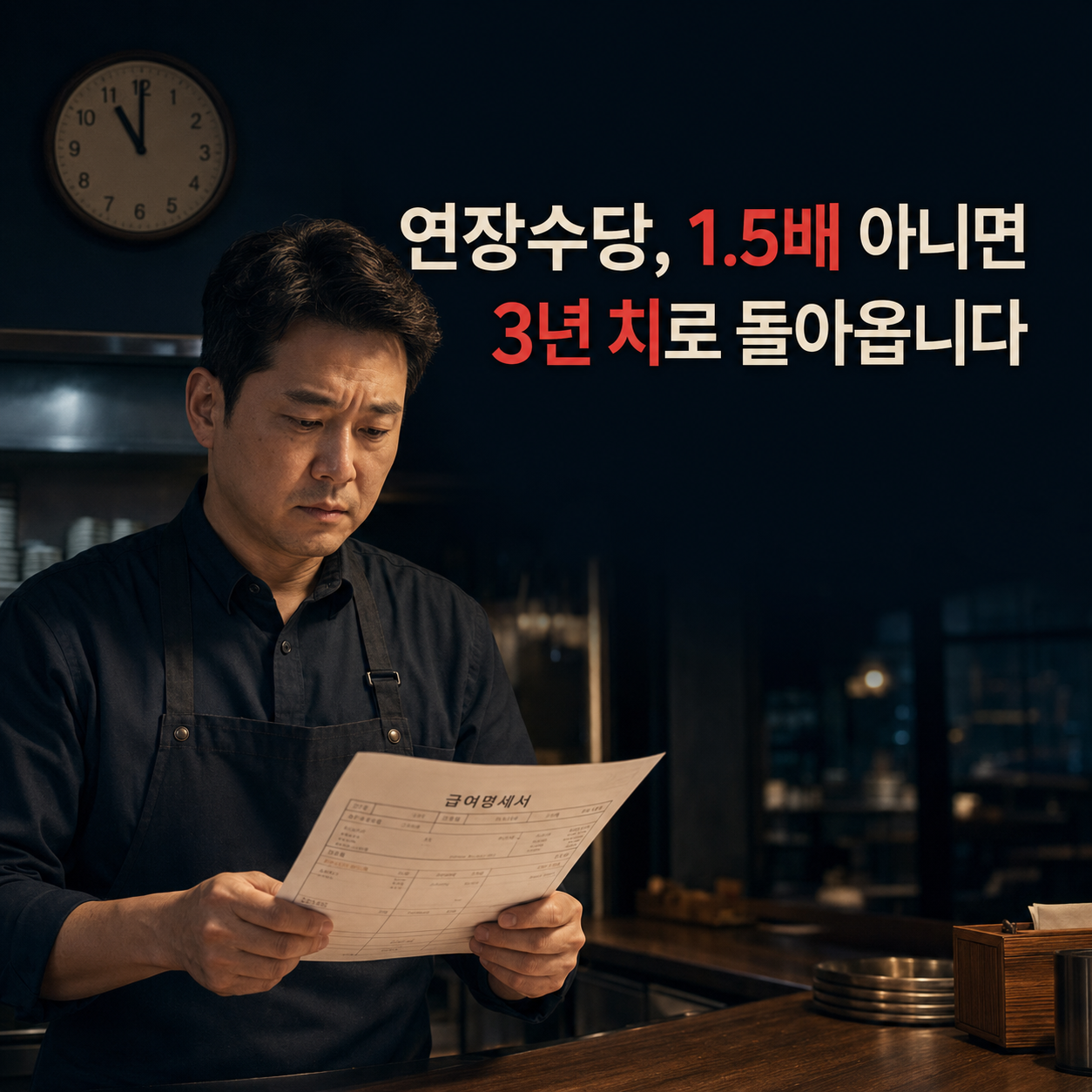 연장근로수당 계산 기준과 3년 소급 청구를 설명하는 대표 이미지