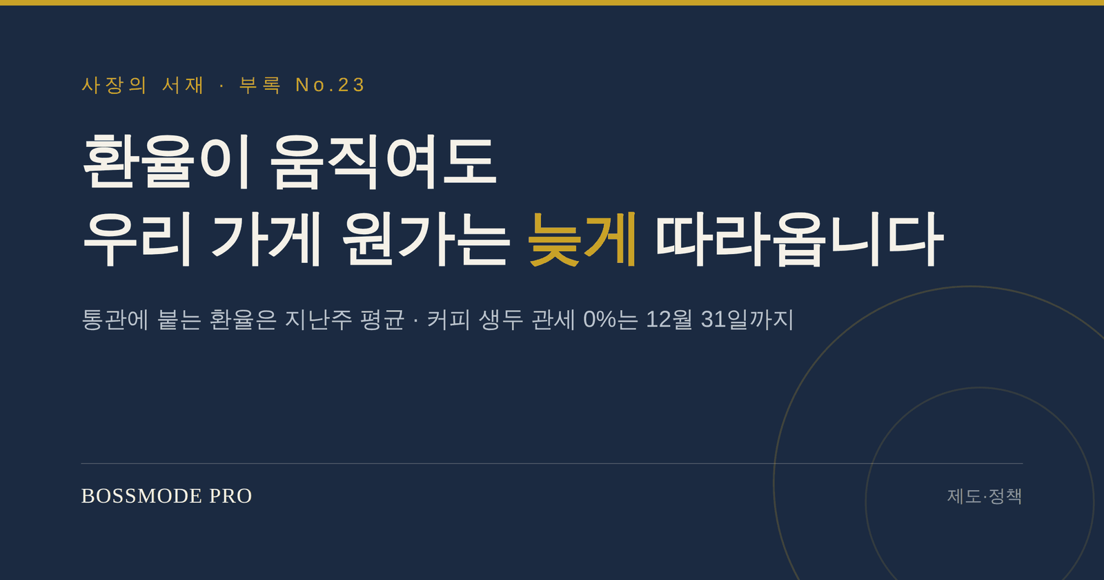 환율이 움직여도 매장 원가는 늦게 따라온다는 것을 설명하는 부록 표지